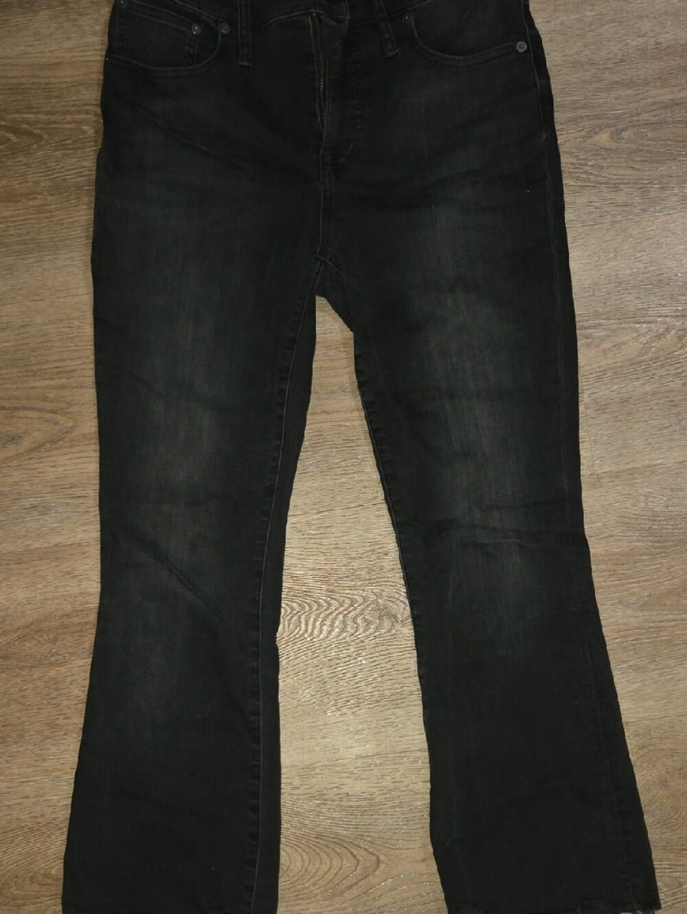 Madewell Black Flare Jeans with Raw Hem